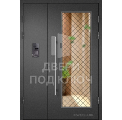 Порошковая металлическая дверь со стеклом ДПК-13715