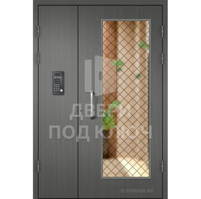 Двустворчатая дверь с отделкой МДФ ДПК-13809