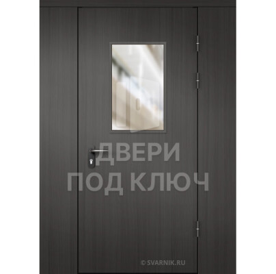 Остекленная дверь с перегородкой МДФ-порошок ДПК-14837